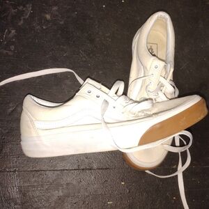 Vans White and Tan Men's Shoes